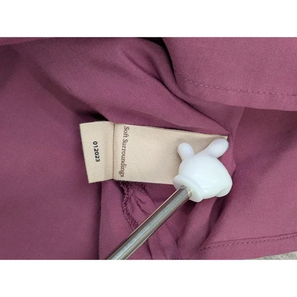 Soft Surroundings Button Front Top Womens 3X Lyocell Linen Peasant Sleeve - Picture 4 of 10